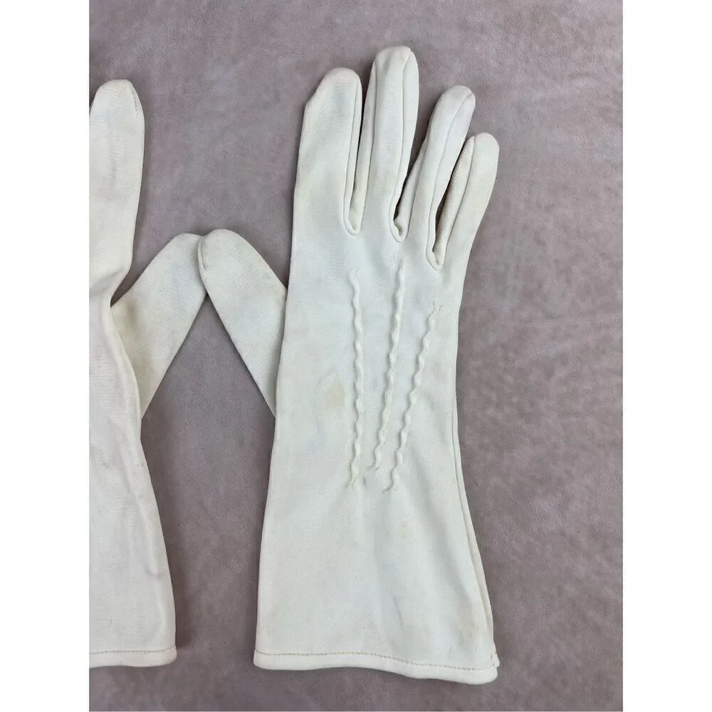 Vintage 1930s 1940s Style White Gloves